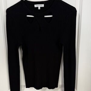 Black Cut-Out Long Sleeve Sweater